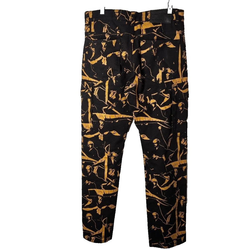Bleach Hypland Jeans Anime Cargo Black Yellow Men's Size 30 (32X33) - Picture 2 of 9